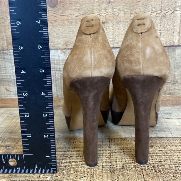 ROSEGOLD Platform Pumps Womens Size 36.5 US 6 Brown Tan High Heel Suede Cocktail - Picture 7 of 11